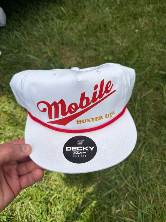 White/Red Decky Mobile Hunter Life Rope hat