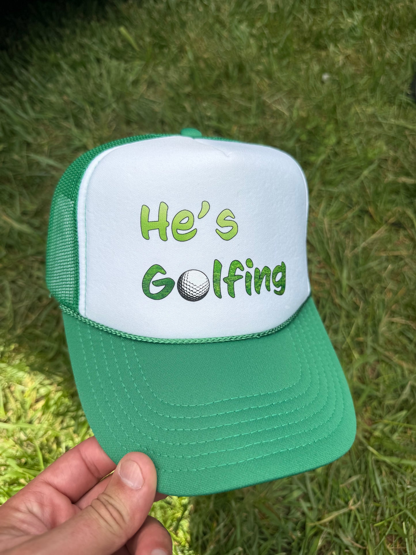 He’s Golfing Green/White Foamy Rope Hat
