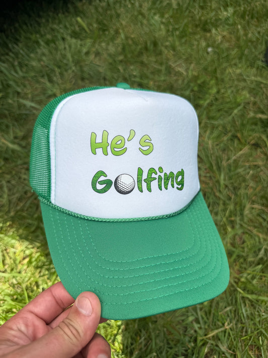 He’s Golfing Green/White Foamy Rope Hat