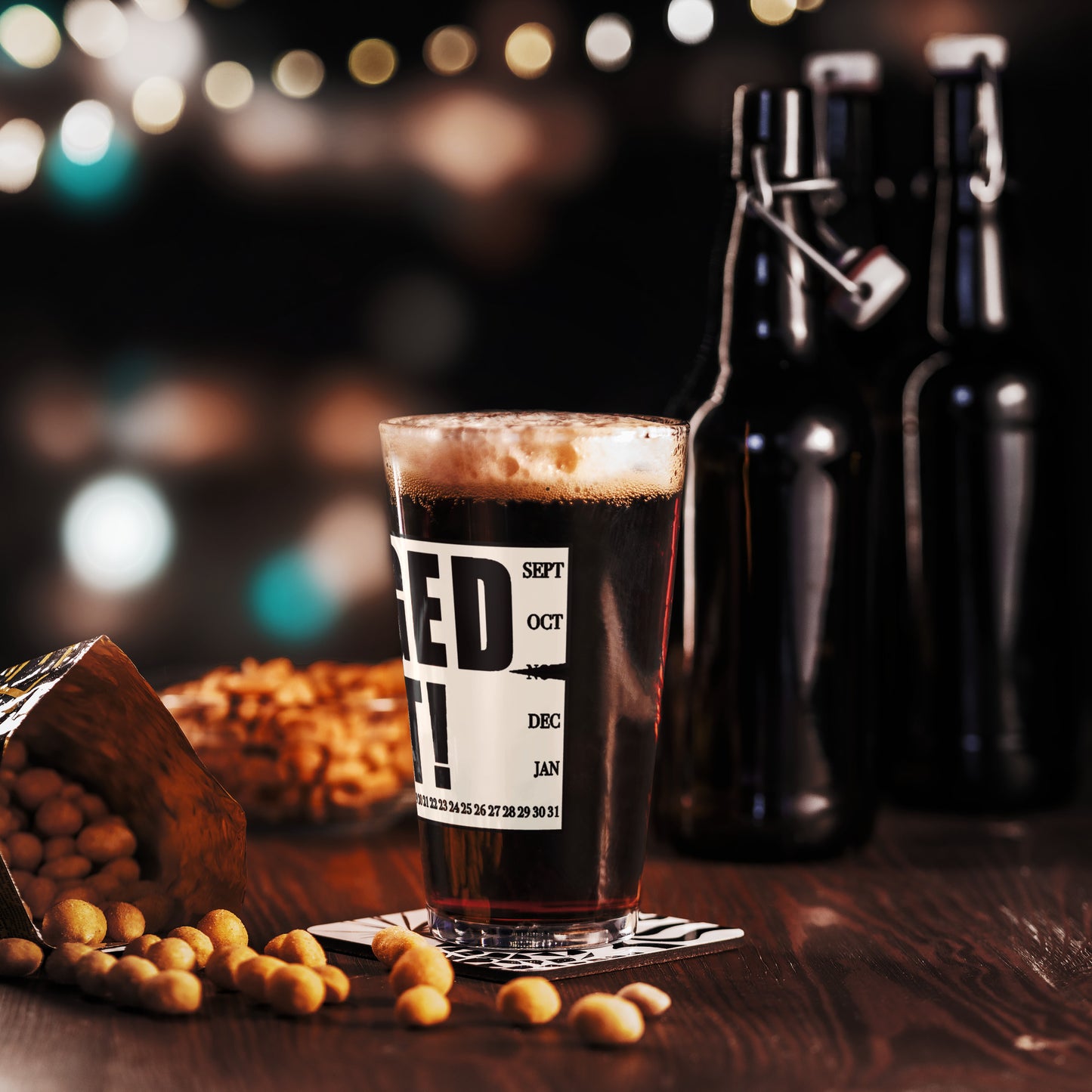 Tagged Out Pint Glass