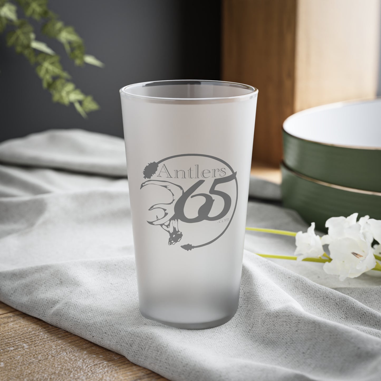 Antlers 365 Frosted Pint Glass, 16oz