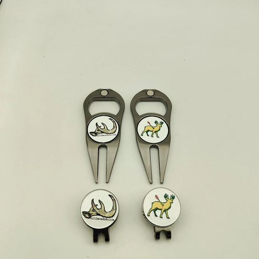 "Antlers 365 OG camo antler and Pin Placement Buck ball marker divot tools"
